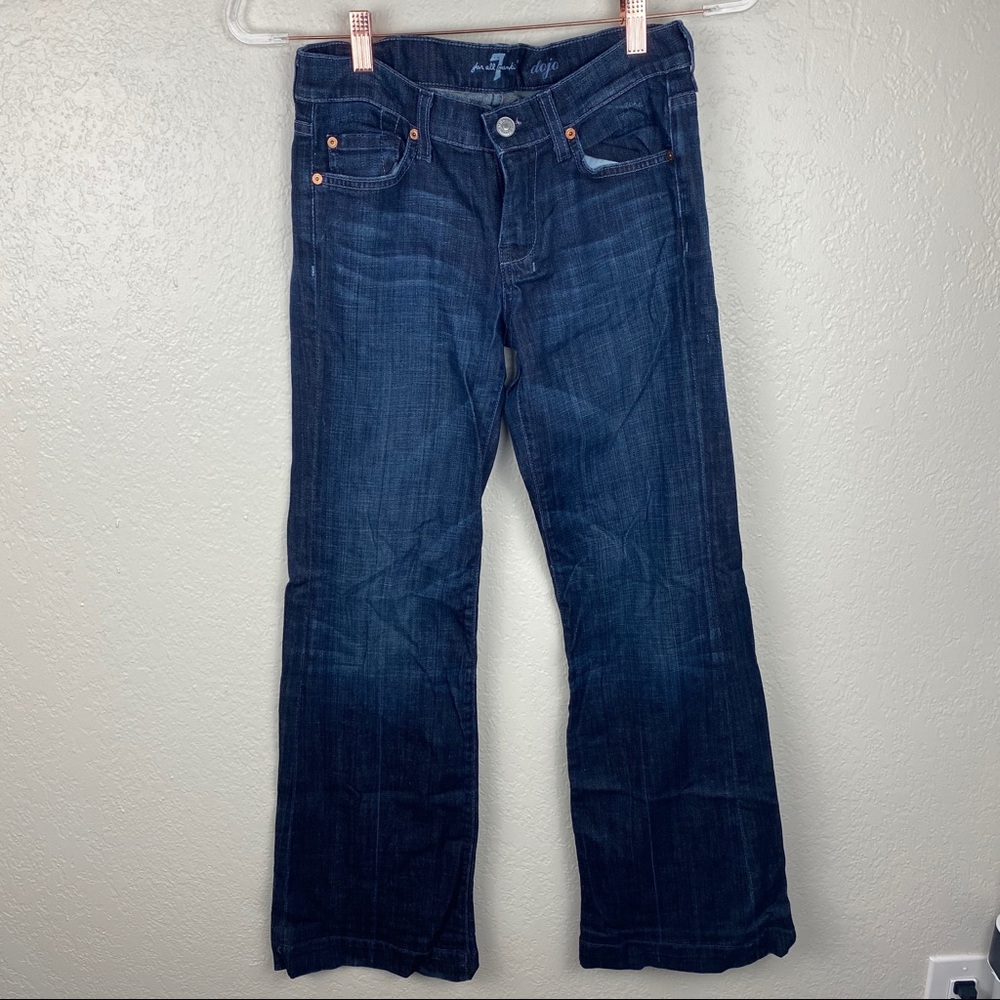 7 For All ManKind Dojo Dark Flare Denim Jeans